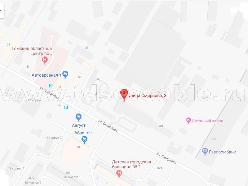 Расположение завода Томсккабель